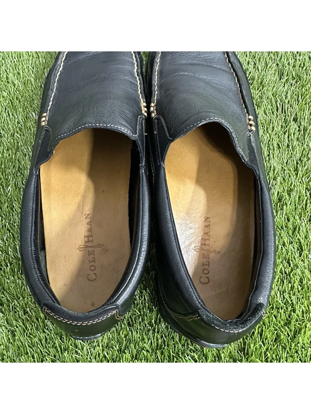 Cole Haan Men’s 12M Black Leather Slip-On Loafers C03557 Dress Shoes Comfort